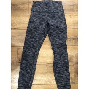 Lululemon high times, black/tan wee stripe, 6